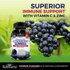 Elderberry Gummies with Zinc and Vitamin C for Adults & Kids - Natural Immune Support - Black Sambucus Elderberries - Powerful Multiminerals Supplement - Gluten-Free, Non-GMO, Vegan Friendly, 60ct