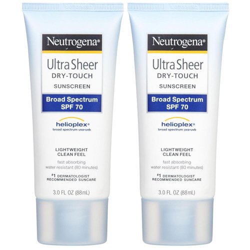 Neutrogena Ultra Sheer Broad Spectrum Sunscreen SPF 70 - 3 oz - 2 pk