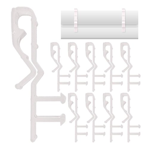 Amazing Drapery Hardware 2" Clear Hidden Valance Clips - Durable Plastic Brackets for Blinds and Window Shades, 10-Pack
