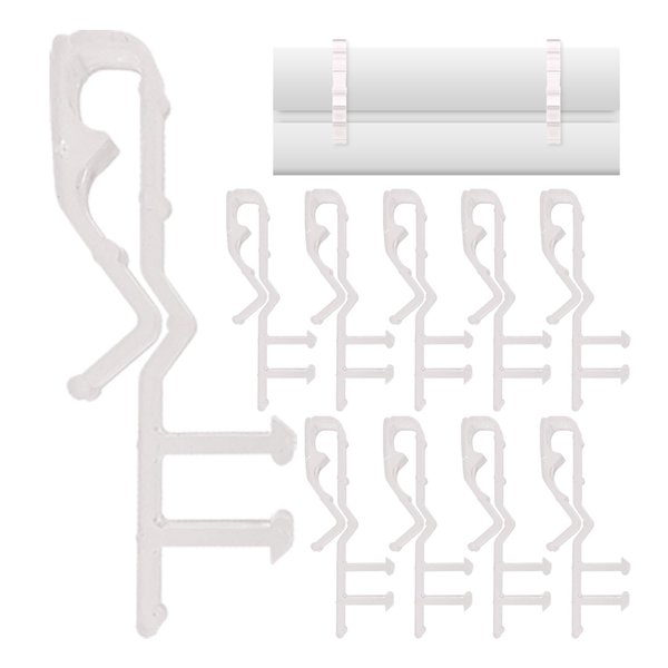 Amazing Drapery Hardware 2" Clear Hidden Valance Clips - Durable Plastic Brackets for Blinds and Window Shades, 10-Pack