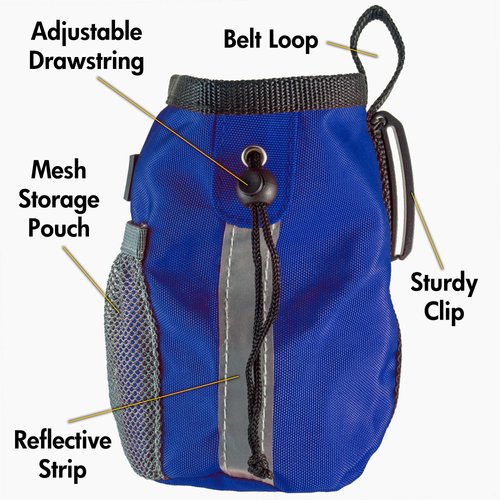 barkOutfitters Dog Treat Pouch - Dog Treat Training Pouch - Treat Bags for Dogs, Easily Carries Snacks and Pet Toys, Dog Puppy Food Container with Mesh Pocket, Professional Quality Pouch (Blue)