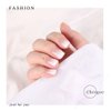Chicque Ombre Short Press on Nail Atificial Fake Nails Glossy Square Ballerina False Nail Party Stick on Nail for Women and Girls(White)