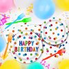 Happy Birthday Decorations 96 Pieces Happy Birthday Plates and Napkins Party Supplies Disposable Paper Birthday Plates and Napkins, Forks for Boys Girls Birthday Party Decorations
