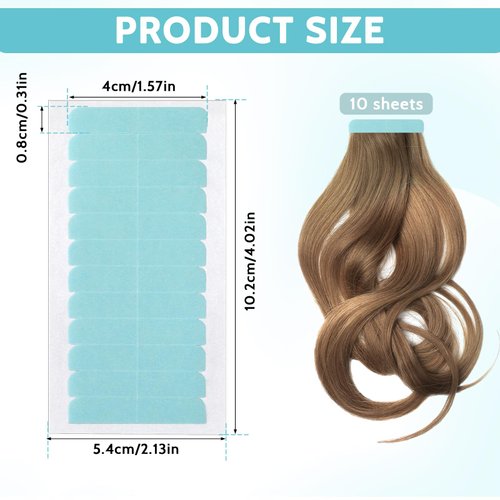 Piriuuo 120 Pcs Hair Extension Tape Tabs Double Sided Adhesive Tape for Hair Extensions Tape in Tape Replacement Tape in Extension Remover Human Hair Wig Tape Beauty Tools, Green