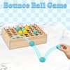 Wooden 4 in a Row & Bounce Ball Games,Two-in-One Four in a Row Game and Bounce Ball Party Game, Bounce Off Game for Friends and Family