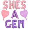 Wonmelody She's a Gem Birthday Party Decorations She's a Gem Balloon Banner Diamond Theme Birthday Party Decor Gemstone Party Decor in Pink Purple Jewel Birthday Party Supplies for Geology Party