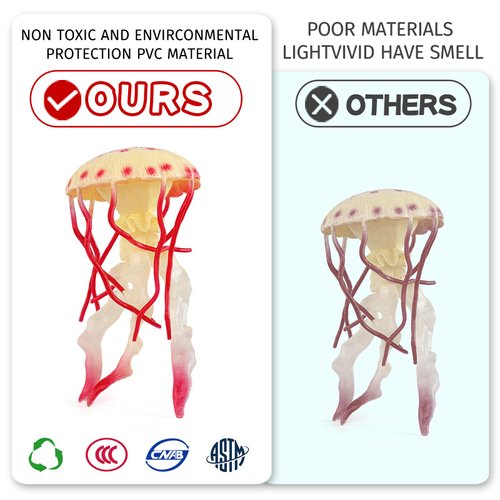 Fantarea Sea Marine Animal Model Ocean Creatures Sealife Toys Playsets 5 PCS Starfish Jellyfish Action Figure Toys for Boys Girls Kid Toddlers