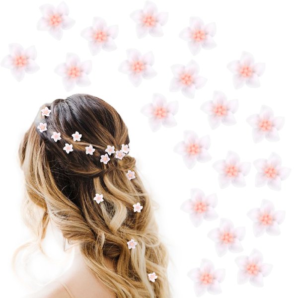 ITingstere 20Pcs Small Flower Hair Clips for Girls Women Cute Hair Claw Clips for Hair Wedding Hair Barrettes Bridal Hair Accessories Pink