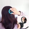 Folding Hair Brush with Mirror for Purse/Pocket,Round Mini Compact Massage Comb for Girls and Women (Black+White)