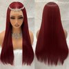 Aivilia Burgundy Lace Front Wig for Women Long Straight 99j Wine Red Synthetic Wig with HD Lace Glueless Pre-Plucked 13x4 Synthetic Lace Front Wigs