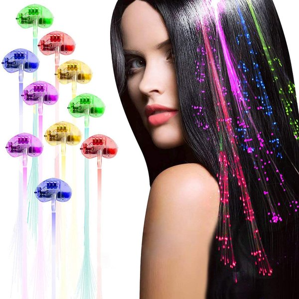 Acooe LED Light Up Hair Clips - 16 Pack Glow in the Dark Party Supplies Bar Dancing Hairpin Hair Accessories Women Girls Braid Extension Clips for Festival Halloween Christmas Birthday