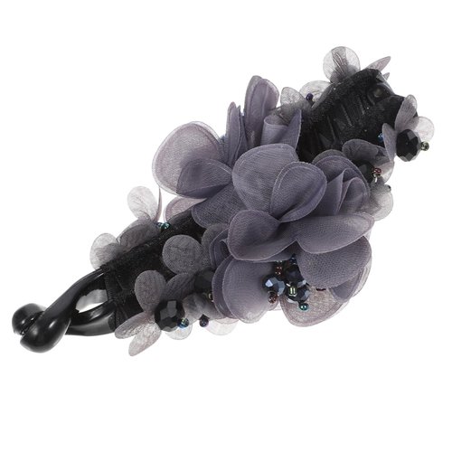 FRCOLOR Banana Hair Clips Fabric Flowers Banana Hair Clip Ponytail Holder Non Slip Ponytail Clips Strong Hold French Barrettes Hair Accessories for Women Girls