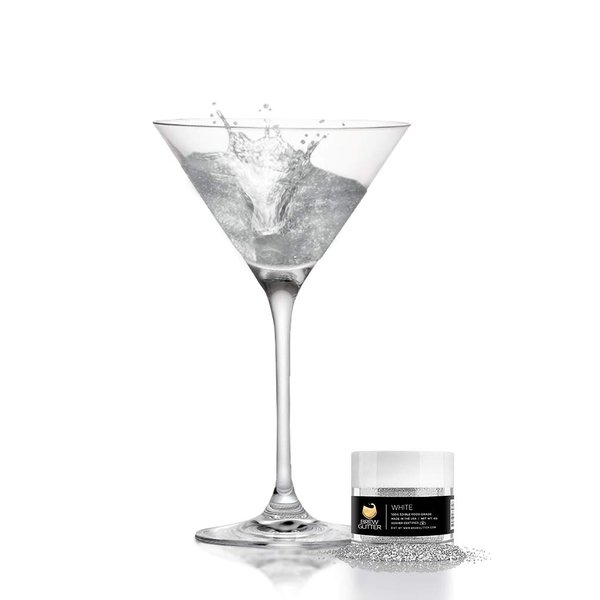 Brew Glitter - White (4g, 1x Shaker Jar) | Shimmering Edible Glitter for Beer, Cocktails and Mocktail Beverages!