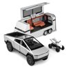 Cybertruck Diecast Metal Toy Trucks with Lights and Sounds, 1/32 RV Campground Vehicles Toys for Boys Girl Women Adult, Ages 3 and Up (Silver)