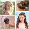 SWEETV Silver Flower Girl Headpiece for Wedding Crystal Baby Girl Headband Flower Crown Communion Hair Accessories for Birthday, Photography