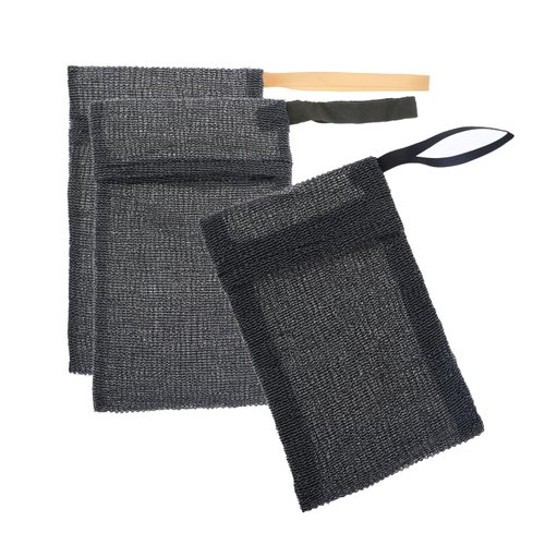 COMNICO 3PCS Soap Bag Nylon Exfoliating Soap Saver Pocket Mesh Bar Soap Foam Lather Pouch Drying Soap Holder Body Scrubber Rough Sponge Exfoliator for Bath Shower