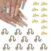 XEAOHESY 20 Pieces Gold Alloy Leo Zodiac Nail Charms 10pcs Leo Symbols Sign Charms for Nails 10pcs Leo Words Nail Charms for Women Nail Art Decoration