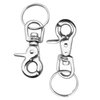 WICKED 316 Stainless Steel 2 5/8” Swivel Eye Trigger Snap Hook and Split Ring for Scuba - Set of 2 Each