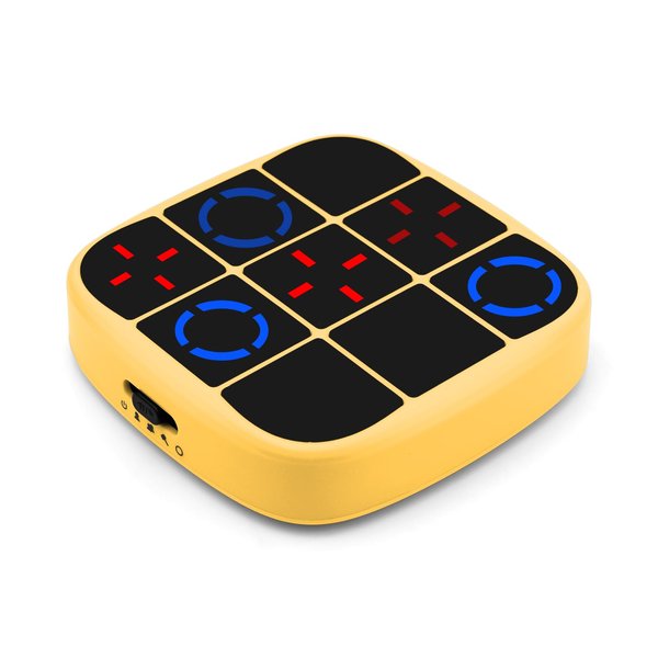 Tic Tac Toe Bolt Game,4-in-1 Handheld Puzzle Game Console,Electronic Tic Tac Toe Game,Educational and Memory Growth,Portable Travel Games for Car Ride,Board Games for Kids and Adults (Yellow)