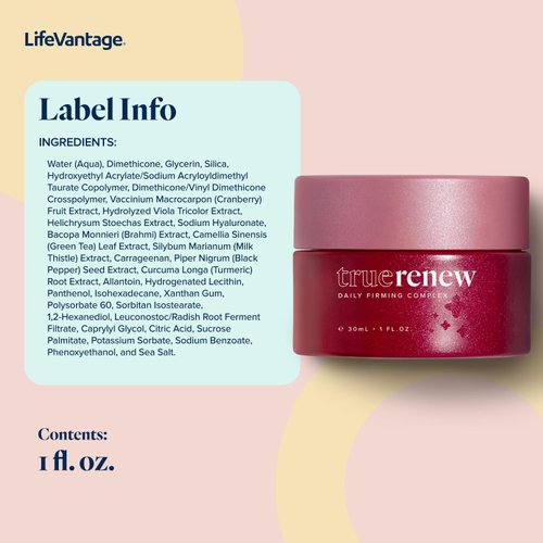 TrueScience - TrueRenew Daily Firming Complex - Face Cream That Combats 11 Signs of Aging, Reclaim Your Radiance in 21 Days! Better-than-Retinol Alternative with Collagen Amplifiers - 1 fl. oz.