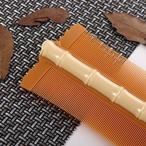 Green Double-Sided Comb Anti-Static Fine-Tooth Pin Hair Comb With Handle Super Dense Tooth Drain Dandruff Hair Comb Hair Styling Tool Accessories Hair Combs Styling Tools and Appliances Hair Care