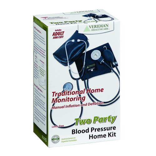 Veridian Healthcare Two-Party Home Blood Pressure Kit with Detached Nurse Stethoscope, Latex Free, Adult, (01-5521)