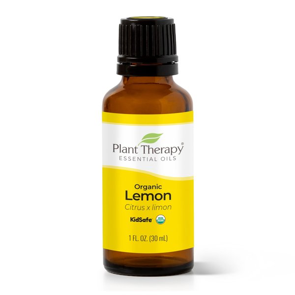 Plant Therapy Organic Lemon Essential Oil 100% Pure, USDA Certified Organic, Undiluted, Natural Aromatherapy, Therapeutic Grade 30 mL (1 oz)