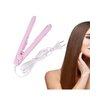 Mini Hair Curler Mini Hair Straightener, Hairstyling Iron Heating Curler,Flat Iron Hair Straightener for Travel Flat Iron Dormitory or Home (Pink)