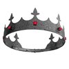YADIRF Mens King Crown Adjustable Headdress Full Round Crown For Birthday King Halloween Cosplay Party Decorations (Black With Red Stone)