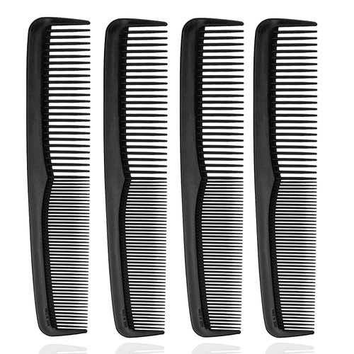 Combs in Bulk Individually Wrapped, Black Combs in Bulk, 30 Pack Combs Bulk, 7 inch Double Tooth Hair Pocket Comb, Bulk Combs for Homeless, Charity, Care Pack (30, Black)