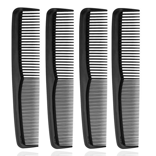 Combs in Bulk Individually Wrapped, Black Combs in Bulk, 30 Pack Combs Bulk, 7 inch Double Tooth Hair Pocket Comb, Bulk Combs for Homeless, Charity, Care Pack (30, Black)