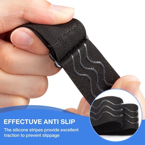 Noverlife Adjustable Elastic Band for Wigs (2 Count), Black, Wig Accessory with Silicone Strips for Non-Slip Secure Grip, Comfortable and Breathable, Removable Buckles for Easy Wear and Removal