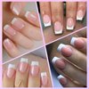Lifextol 240pc French Tip Press on Nails Short Fake Nails with Glue and Adhesive Tab, False Acrylic Nails Press on Nails Square Nail Tips Artificial Glue on Nails Press ons Fingernail Stick on Nails
