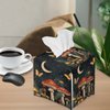 Eheartsgir Butterfly Mushroom Pattern Square Tissue Box Cover Facial Napkin Holder Easy to Use Dust-Proof Tissue Case for Living Room Office Bathroom