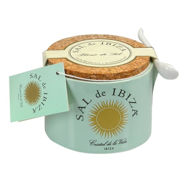 Sal De Ibiza Fleur de Sel, Ceramic Jar, 4.4-Ounce