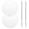 2PCS Makeup Mixing Palette with 2PCS Metal Spatula, Mixing Pigment Palette, Round White Clear Foundation Palette for Make up Eyeshadow Liquid Foundation Cosmetic Nail-Art Pigment Mixing Color