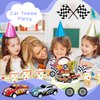 MEMOVAN Race Car Birthday Cake Decoration 24PCS Racing Car Cake Toppers Checkered Flag Car Cake Cupcake Decorations for for Man Boy Kid Racing Car Theme Birthday Supplies Party Favors