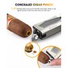 FANKAI Cigar Lighter 4 Torch Jet Flame, Cigar Punch, Cigar Holder, Cigar Draw Enhancer, Refillable Torch Lighter, Multi-Functional Cigar Accessories, Windproof Lighters for Smoking with Gift Box