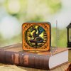 WOODBESTS Wooden Puzzles 3D Nightlight(Library's Dragon) DIY Wooden Puzzles for Adults-3D Wooden Puzzle Night Light for Seniors-Exquisite Desk Decor for DIY Puzzle Lovers