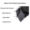 Mysense Matte Finish Black Single Eyeshadow, Pressed Powder Eye Shadow High Pigment Eyeshadow Longwearing Single Pan Eye Makeup Palette