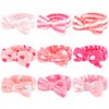 WHAVEL 9 Pack Pink Spa Headband for Washing Face, Makeup Headband Skincare Headbands Face Wash Headband Fluffy Hair Band for Washing Face (B. Pink pattern)