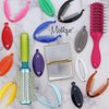 Set of 6 Mini Banana Clips - White Pink Blue