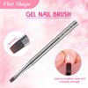 3Pcs Nail Art Clean-Up Brushes Set, Cleaning Mistake Polish On Cuticles Angled Round Flat Brush Acetone Resistant For Manicure Painting Design Cleaner Remover Tool Professional DIY