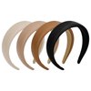Ondder 4 Pcs Padded Headbands for Women Plain Head Bands for Women’s Hair Wide Leather Womens Headbands Fashion Sponge Headbands for Girls Non Slip Hair Band Puffy Headband Headwear for Womens Girls