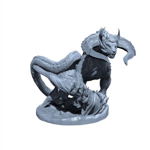 Valthrax The Shadowscale | Dracopanther | Drake Hound | Cat Dragon Miniature for Tabletop Games Like D&D 5e and TTRPG War Gaming Medium