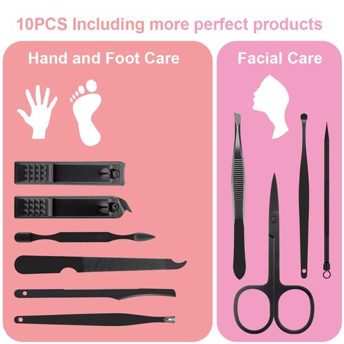 Manicure Set, Okom 10 in 1 Manicure Kit,Manicure Set Professional,Nail Clipper Set,Pedicure Set Stainless Steel Nail Kit, Nail Care Kit for Women and Men, Grooming Kit- Gift for Lover, Parents