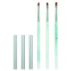 Green Nail Art Clean Up Brushes for Cleaning Polish Mistakes on the Cuticles, Acetone Resistant Nail Brush, Fingernail Cleaning Brushes for Nail Art and Designs (Round&flat&Bevel)