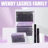 WENDY Lashes Clusters D Curl Lash Clusters DIY Eyelash Clusters 2 Styles 12-16mm Cluster Lashes Black Cluster Eyelash Extensions Wispy Individual Lashes At Home(Gorgeous/Bright-0.07D,12-16mm Mixed)