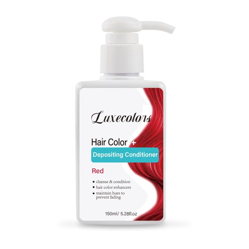 Luxecolors Depositing Hair Dye Conditioner, Semi Permanent Reflesh Hair Color Conditioner, Non-foaming Hair Coloring, Cruelty-free 5.28 fl.oz, Red