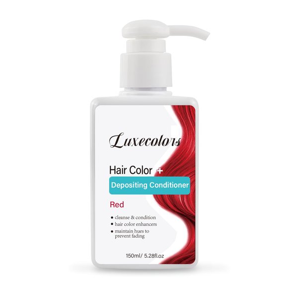 Luxecolors Depositing Hair Dye Conditioner, Semi Permanent Reflesh Hair Color Conditioner, Non-foaming Hair Coloring, Cruelty-free 5.28 fl.oz, Red